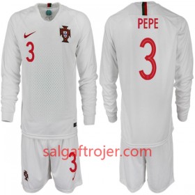 Portugal Fodboldtrøjer PEPE 3 Børn Udebanesæt VM 2018 Langærmet